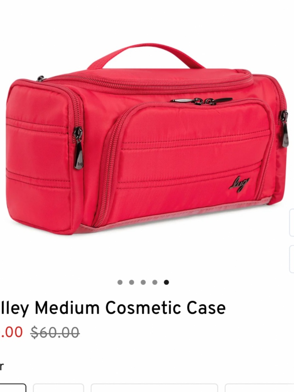 Lug Trolley Medium Cosmetics Case~Red~NEW unopened packaging - Picture 2 of 8